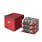 DTX Tiny Tim Totes Christmas Ornament Storage Chest Holds 75 Balls w/Dividers Red
